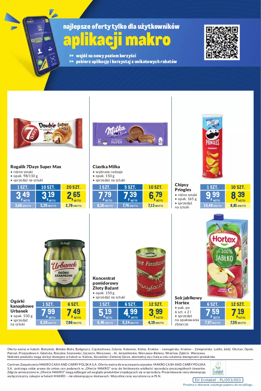 Gazetka promocyjna Makro - Kupujesz więcej płacisz mniej - ważna 27.10 do 23.11.2026 - strona 12 - produkty: Chipsy, Ciastka, Hortex, Koncentrat pomidorowy, Kosz, Milka, Papier, Pringles, Rogal, Rum, Sok, Sok jabłkowy, Sos, Szal