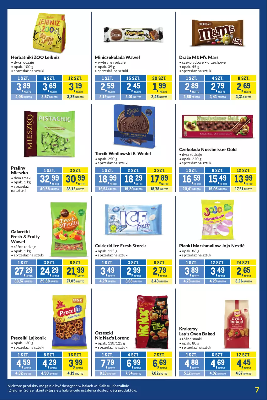 Gazetka promocyjna Makro - Kupujesz więcej płacisz mniej - ważna 27.10 do 23.11.2026 - strona 7 - produkty: Cukier, Cukierki, Czekolada, E. Wedel, Gala, Galaretki, Herbatniki, Kosz, Krakersy, Lajkonik, Lay’s, Lorenz, Mars, Nestlé, Orzeszki, Praliny, Precelki, Ser, Szal, Wawel