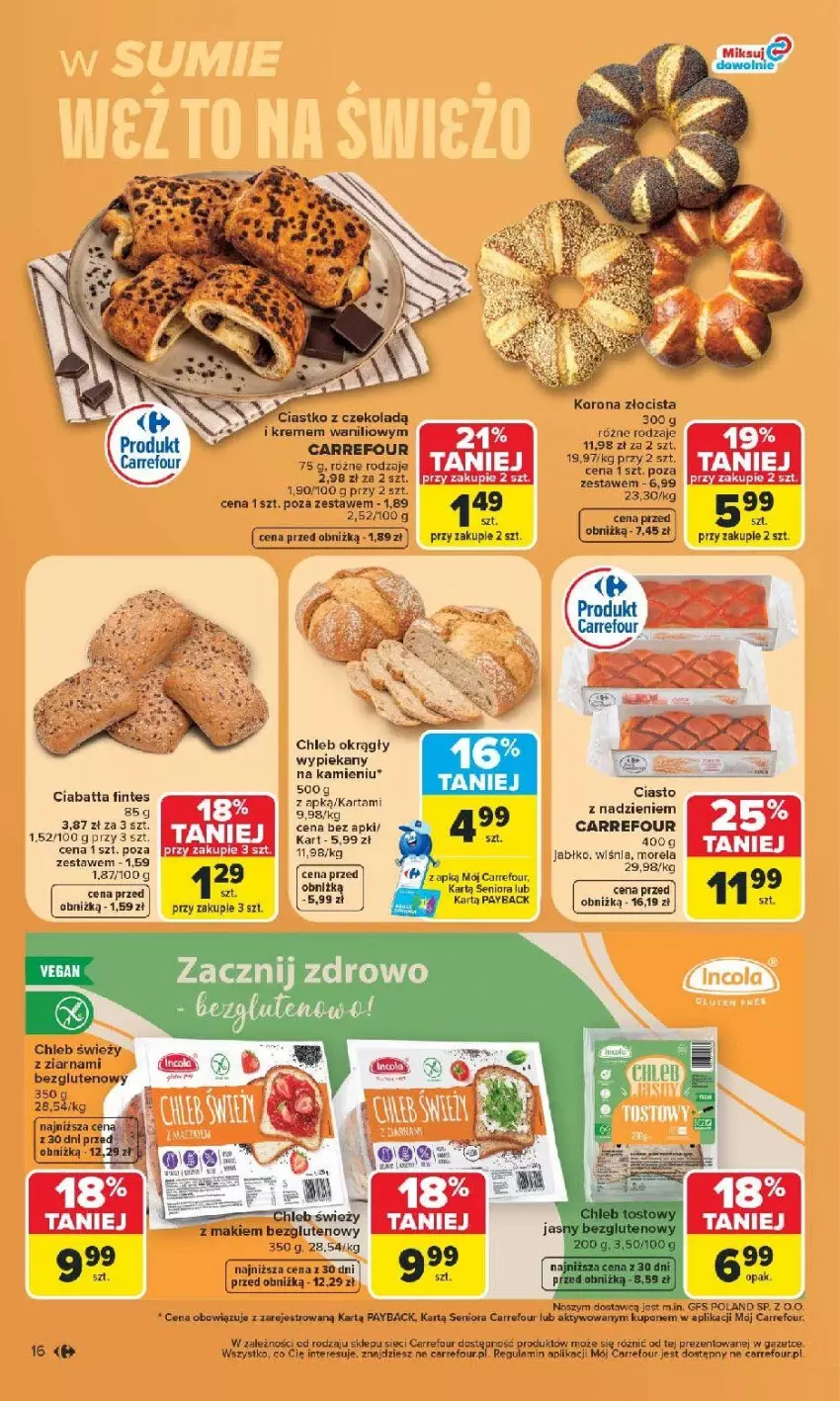 Gazetka promocyjna Carrefour - Gazetka Carrefour, Market z SUMIE najlepszy, od poniedziałku - ważna 22.06 do 28.06.2026 - strona 18 - produkty: Chleb, Ciabatta, Fa, Morela