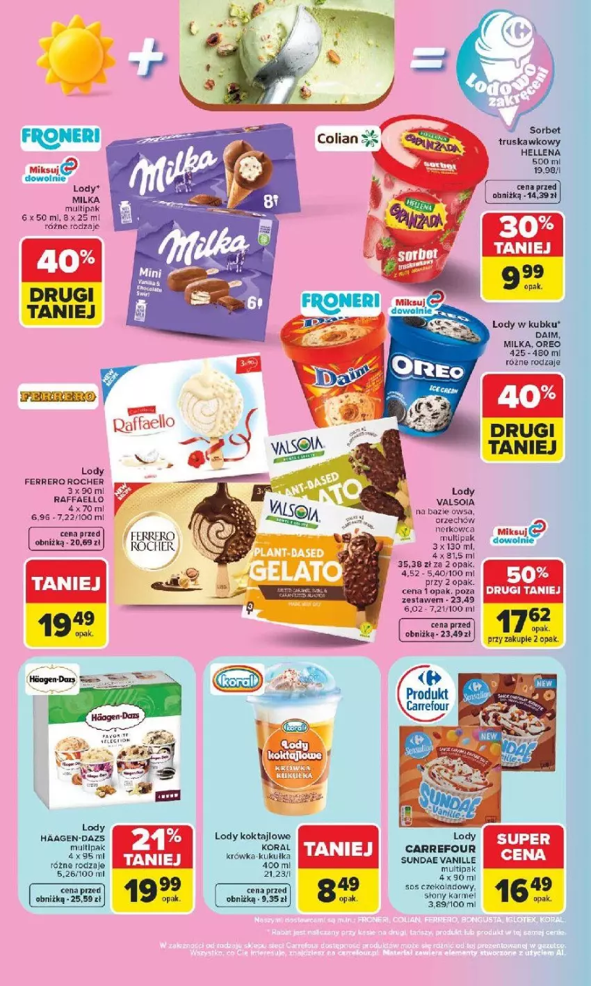Gazetka promocyjna Carrefour - Gazetka Carrefour, Market z SUMIE najlepszy, od poniedziałku - ważna 22.06 do 28.06.2026 - strona 20 - produkty: Fa, Ferrero, Ferrero Rocher, Lody, Milka, Raffaello