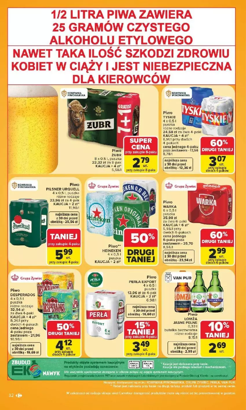 Gazetka promocyjna Carrefour - Gazetka Carrefour, Market z SUMIE najlepszy, od poniedziałku - ważna 22.06 do 28.06.2026 - strona 36 - produkty: Desperados, Fa, Gra, Perła, Piec, Pilsner Urquell, Piwa, Piwo, Por, Tyskie, Warka