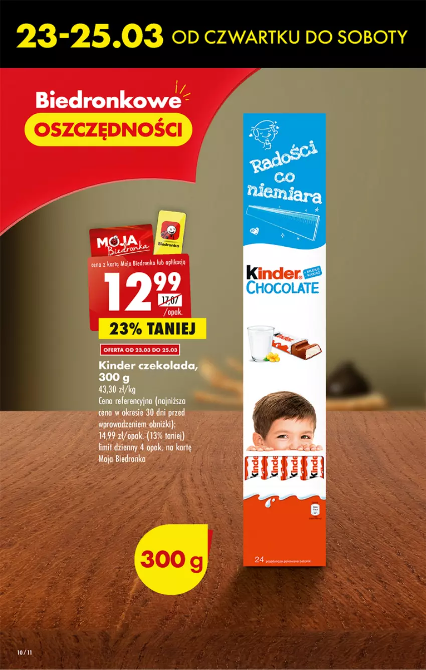 Gazetka promocyjna Biedronka - ważna 23.03 do 29.03.2023 - strona 10 - produkty: Czekolada, Kinder