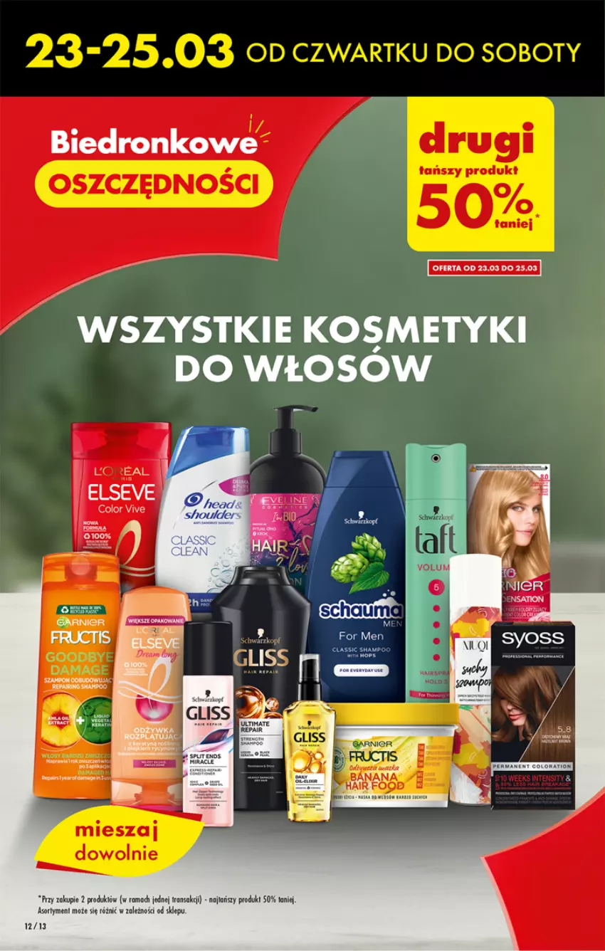 Gazetka promocyjna Biedronka - ważna 23.03 do 29.03.2023 - strona 12 - produkty: Fa, Fructis, Garnier, Rama, Taft