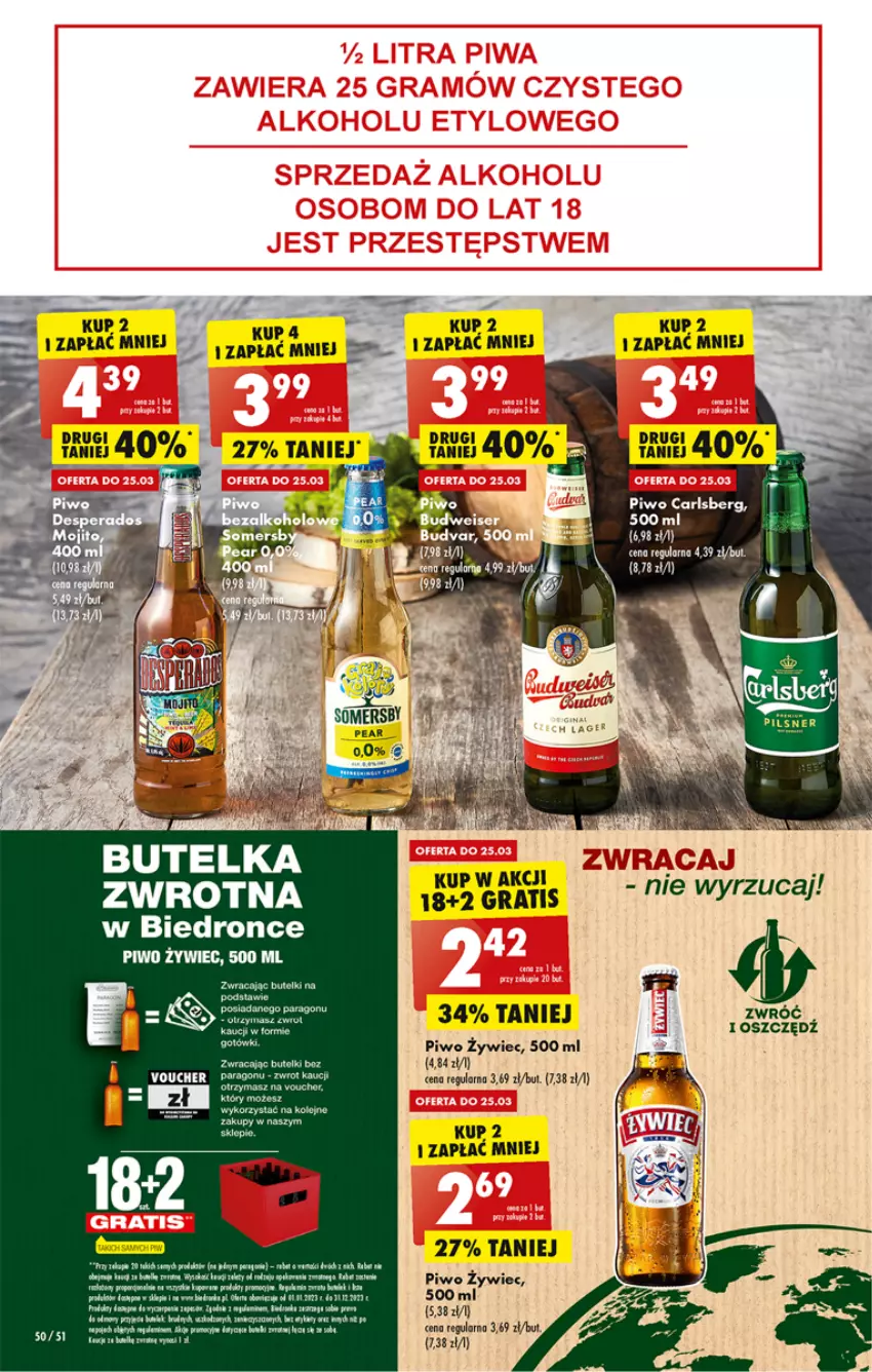 Gazetka promocyjna Biedronka - ważna 23.03 do 29.03.2023 - strona 50 - produkty: Carlsberg, Fa, Piwo