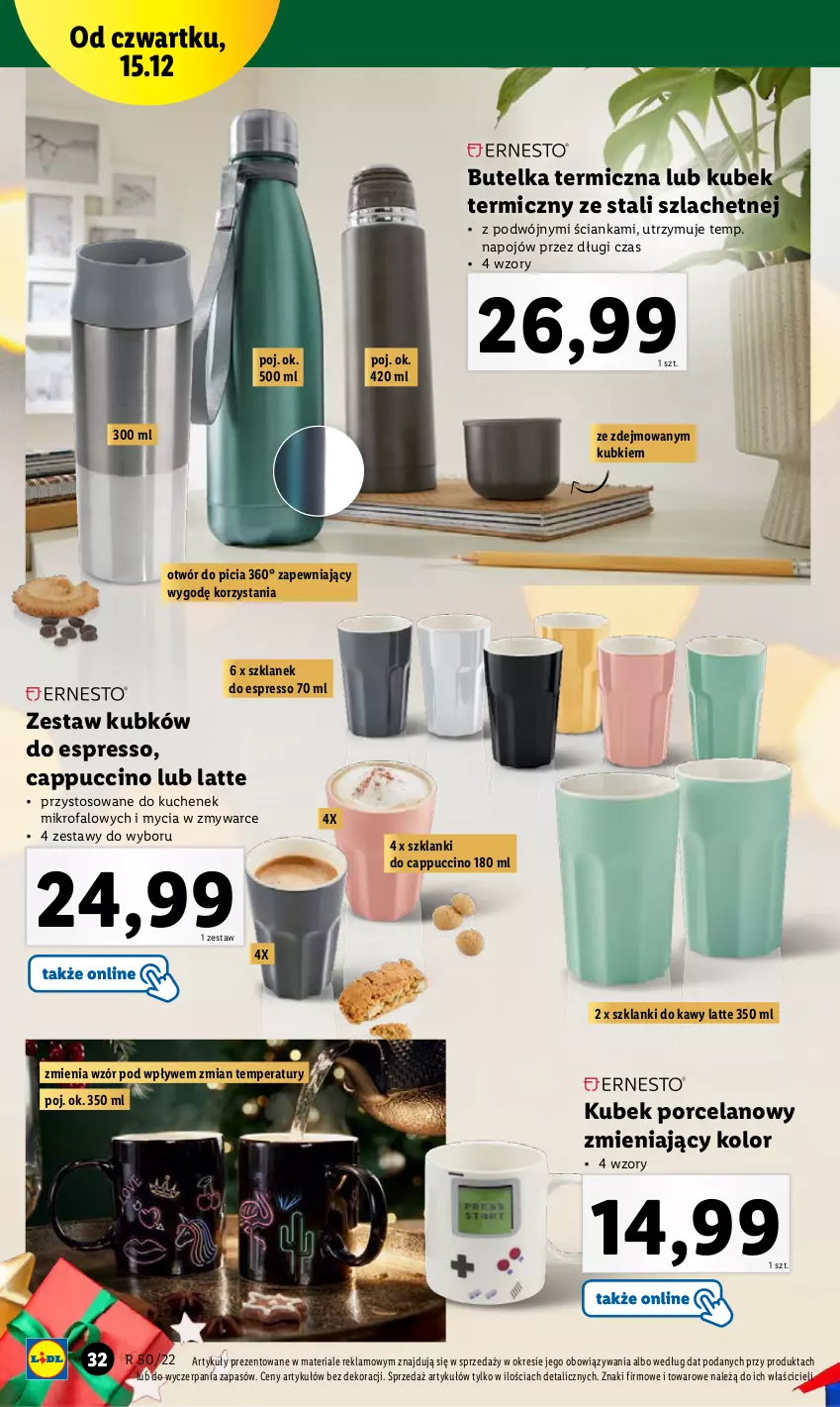 Gazetka promocyjna Lidl - GAZETKA - ważna 12.12 do 18.12.2022 - strona 32 - produkty: Cappuccino, Fa, Kubek, Kubek termiczny, Lanki, Por