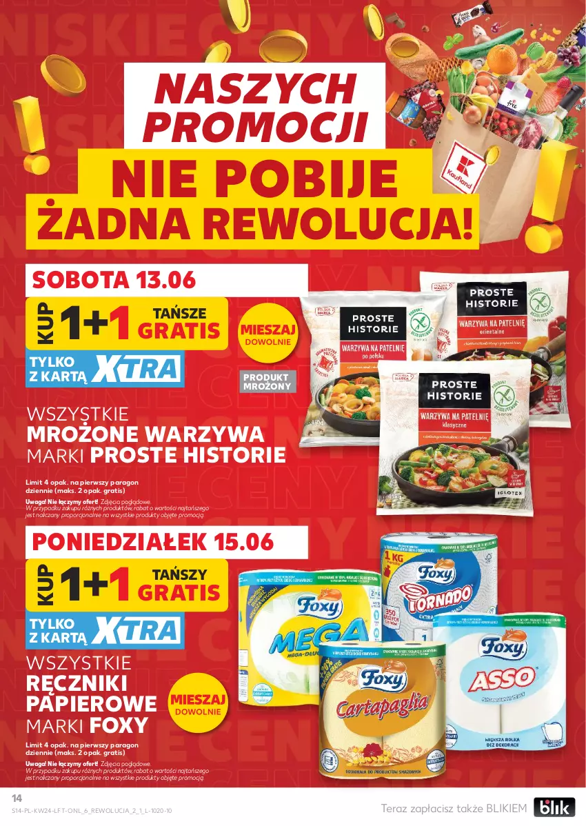 Gazetka promocyjna Kaufland - Gazetka tygodnia - ważna 11.06 do 17.06.2026 - strona 14 - produkty: Foxy, Gra, Papier, Por, Ręcznik, Ręczniki papierowe, Tera, Waga, Warzywa