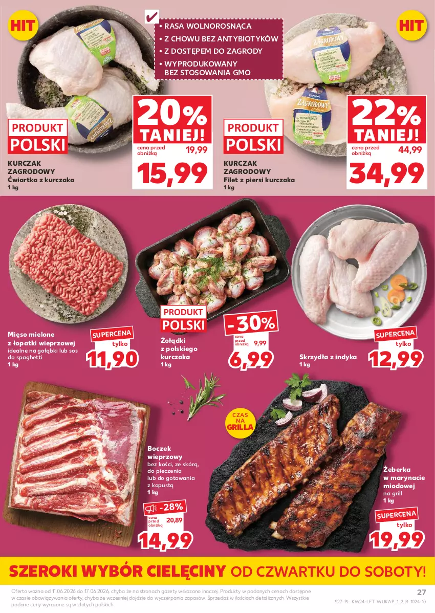 Gazetka promocyjna Kaufland - Gazetka tygodnia - ważna 11.06 do 17.06.2026 - strona 27 - produkty: Boczek, Boczek wieprzowy, Filet z piersi kurczaka, Grill, Kapustą, Kurczak, Mięso, Mięso mielone, Mięso mielone z łopatki wieprzowej, Piec, Sos, Spaghetti