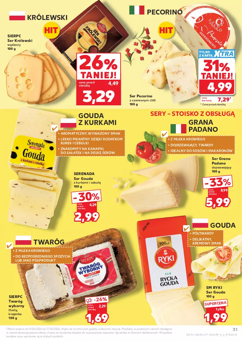 Gazetka promocyjna Kaufland - Gazetka tygodnia - ważna 11.06 do 17.06.2026 - strona 31 - produkty: Gouda, Gra, Królewski, Makaron, Pecorino, Sałat, Ser, Sos, Twaróg