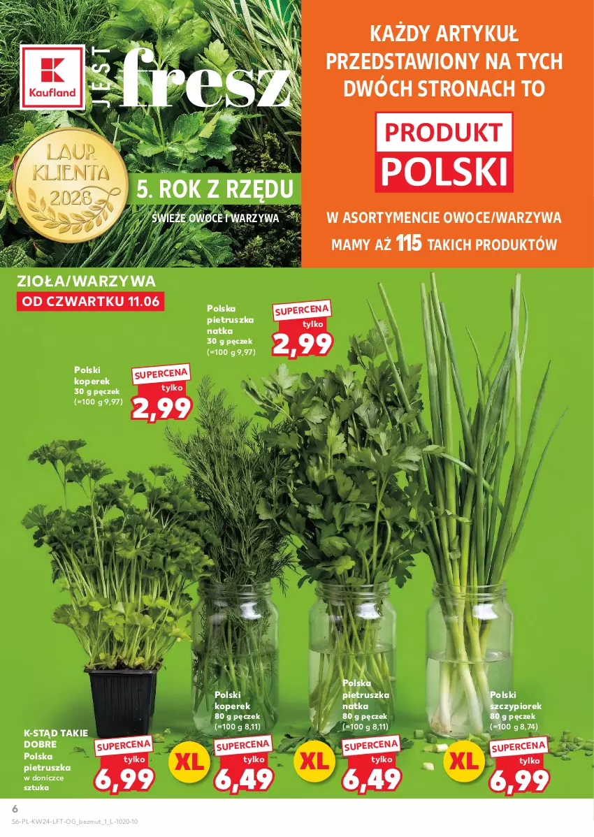 Gazetka promocyjna Kaufland - Gazetka tygodnia - ważna 11.06 do 17.06.2026 - strona 6 - produkty: Owoce, Pietruszka, Warzywa