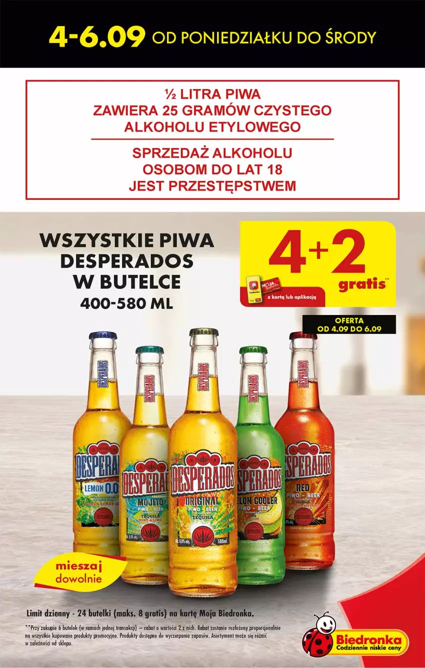 Gazetka promocyjna Biedronka - Od poniedzialku - ważna 04.09 do 09.09.2023 - strona 13 - produkty: Desperados, Fa, Gra, LG, Piwa, Por, Rama, Tran