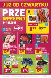 Gazetka promocyjna Aldi - PROMOCJE NA WEEKEND - Gazetka - ważna od 07.08 do 07.08.2021 - strona 2 - produkty: Piec, Kurczak, Stek, Mięsne specjały, Jeżyny, Tera, Szynka, Morliny, Boczek, Pieczarki krojone, Wino, Grill