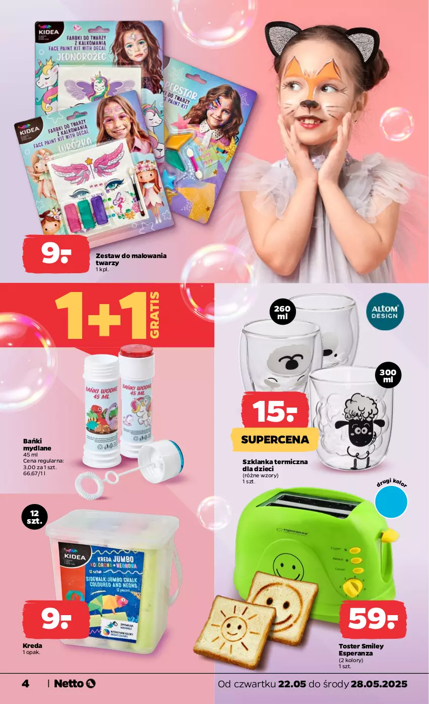 Gazetka promocyjna Netto - Od Czwartku Przemysłowa - ważna 22.05 do 28.05.2025 - strona 4 - produkty: Dzieci, Gra, Szklanka, Toster, Zestaw do malowania
