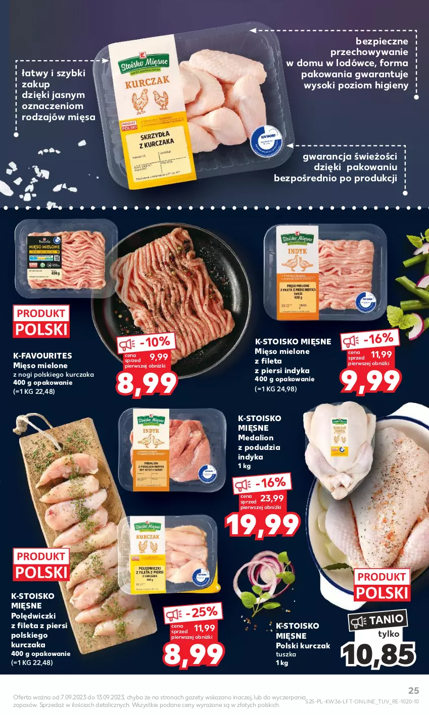 Gazetka promocyjna Kaufland - Gazetka tygodnia - ważna 07.09 do 13.09.2023 - strona 25 - produkty: Fa, Kurczak, Lion, Mięso, Mięso mielone, Piec, Sok, Tusz