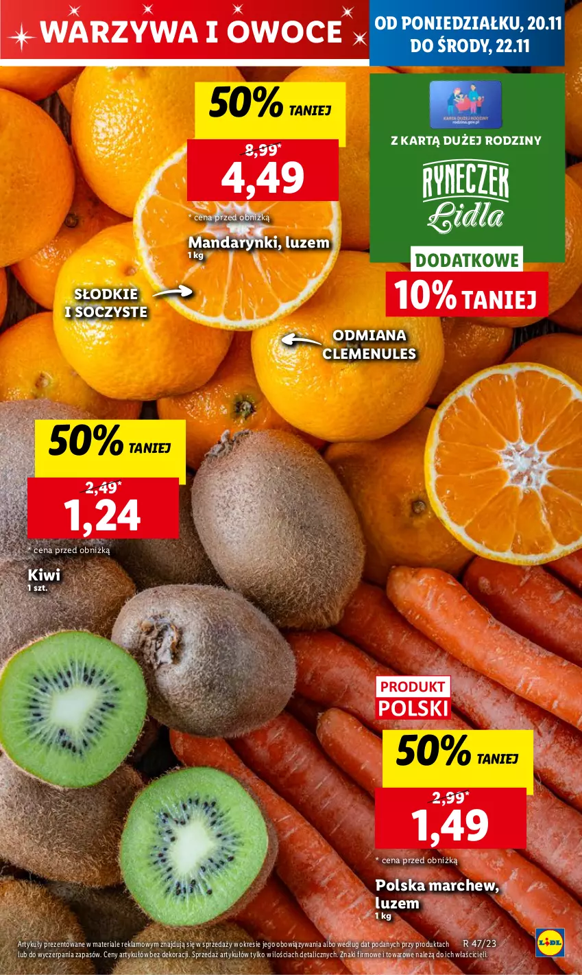 Gazetka promocyjna Lidl - GAZETKA - ważna 20.11 do 22.11.2023 - strona 15 - produkty: Chleb, Kiwi, Mandarynki, Owoce, Ser, Warzywa, Warzywa i owoce