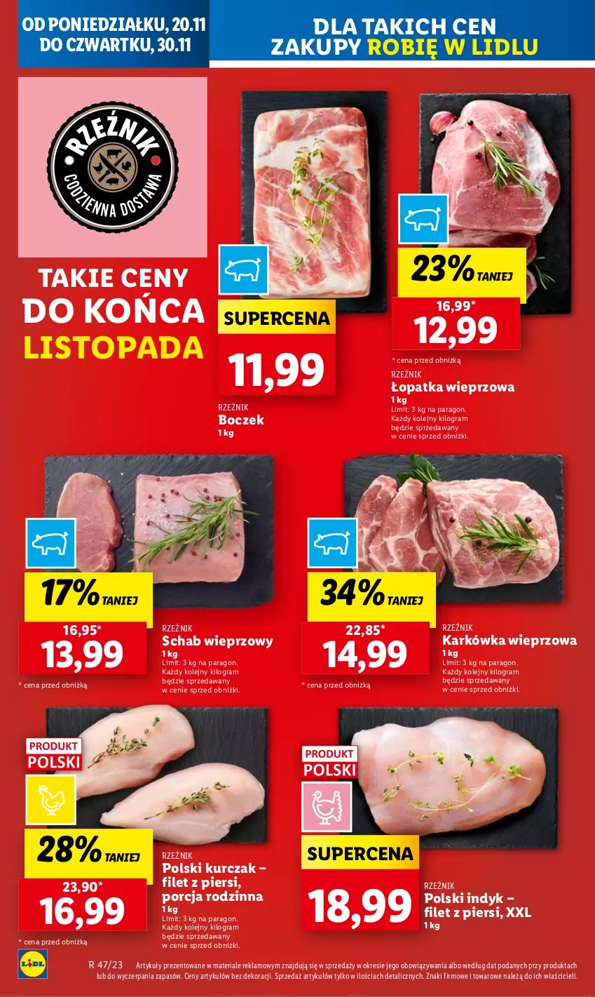 Gazetka promocyjna Lidl - GAZETKA - ważna 20.11 do 22.11.2023 - strona 20 - produkty: Boczek, Gra, Karkówka wieprzowa, Kurczak, Olej, Por, Schab wieprzowy, Top