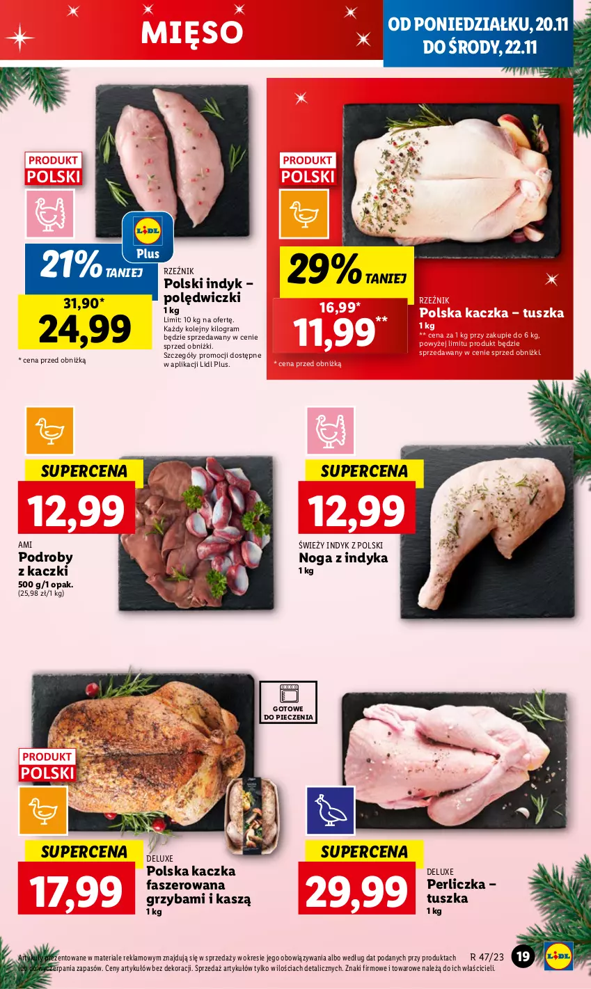 Gazetka promocyjna Lidl - GAZETKA - ważna 20.11 do 22.11.2023 - strona 23 - produkty: Fa, Gra, Kaczka, Kaczka faszerowana, Mięso, Olej, Perliczka, Piec, Podroby z kaczki, Tusz