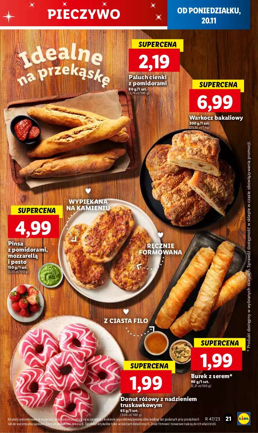 Gazetka promocyjna Lidl - GAZETKA - ważna 20.11 do 22.11.2023 - strona 25 - produkty: Donut, Koc, Pesto, Piec, Pieczywo, Ser