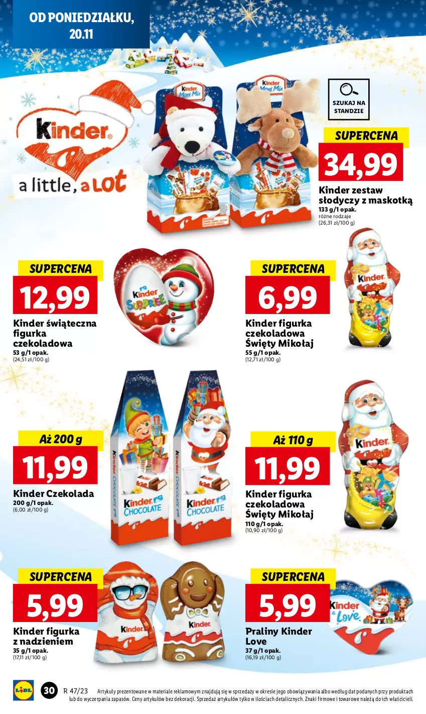 Gazetka promocyjna Lidl - GAZETKA - ważna 20.11 do 22.11.2023 - strona 38 - produkty: Czekolada, Kinder, Praliny