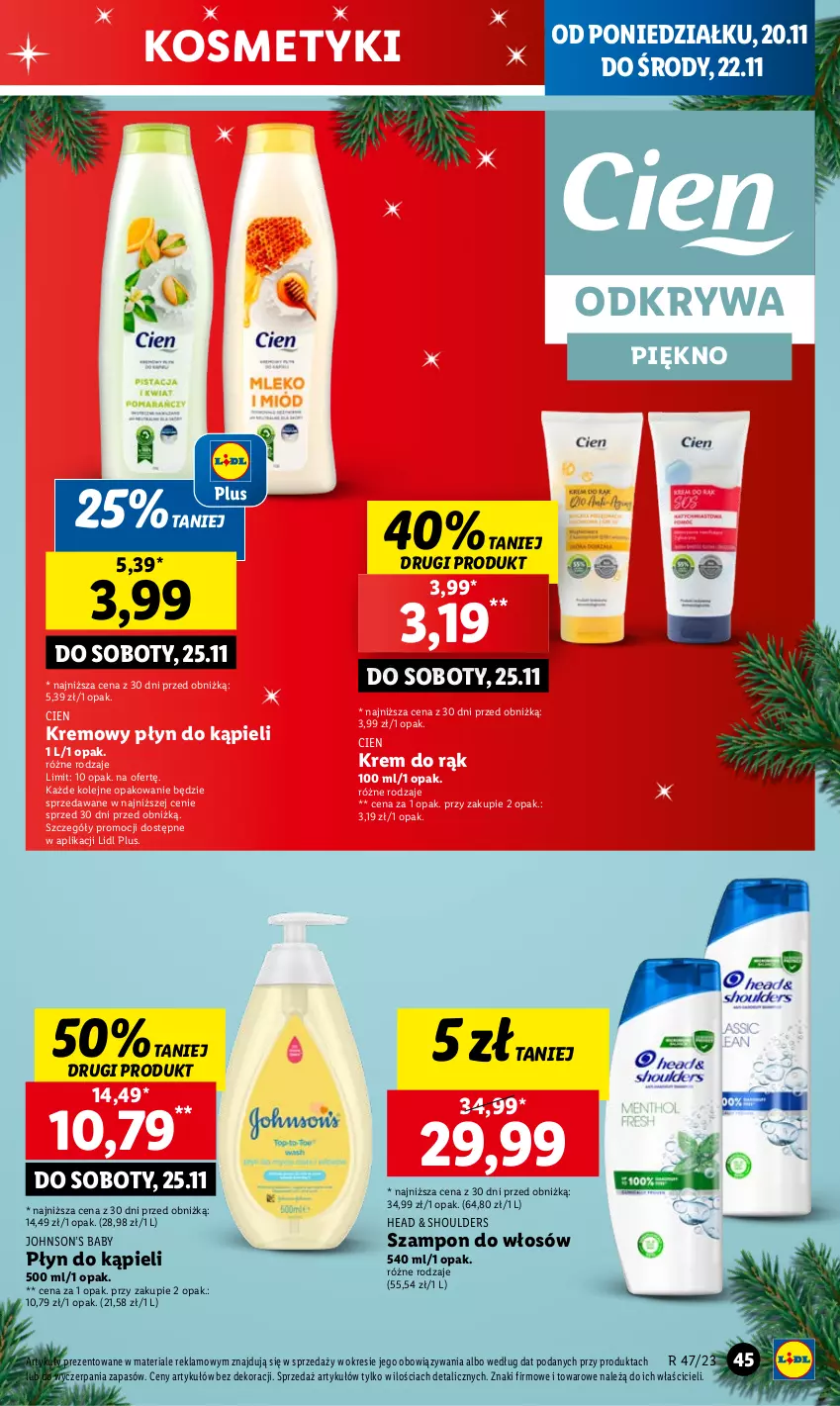 Gazetka promocyjna Lidl - GAZETKA - ważna 20.11 do 22.11.2023 - strona 55 - produkty: Krem do rąk, Olej, Płyn do kąpieli, Szampon