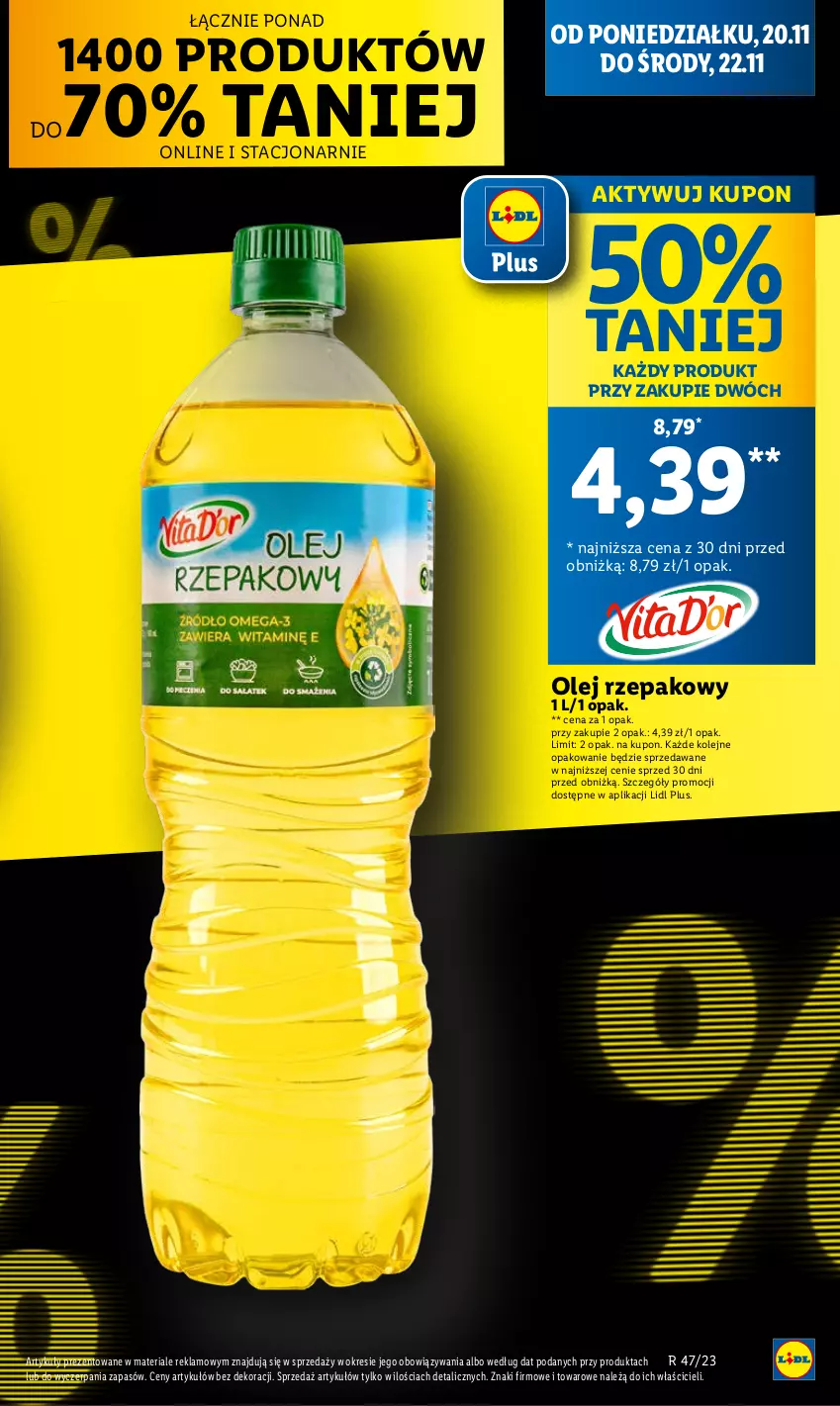 Gazetka promocyjna Lidl - GAZETKA - ważna 20.11 do 22.11.2023 - strona 7 - produkty: Olej, Olej rzepakowy