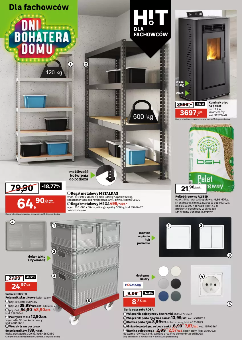 Gazetka promocyjna Leroy Merlin - Gazetka Leroy Merlin - ważna 24.09 do 14.10.2025 - strona 18 - produkty: Bosch, Cynk, Dźwig, Fa, Głowica elektroniczna, Gniazdo pojedyncze, Gra, Grzejnik, Kominek, Ogrzewanie, Olej, Pellet, Piec, Pojemnik, Pojemnik plastikowy, Pokrywa, Por, Rama, Ramka, Regał, Regał metalowy, Ser, Sok, Sport, Tablet, Termos, Tran, Waga, Włącznik podwójny, Włącznik pojedynczy, Wózek, Wózek transportowy