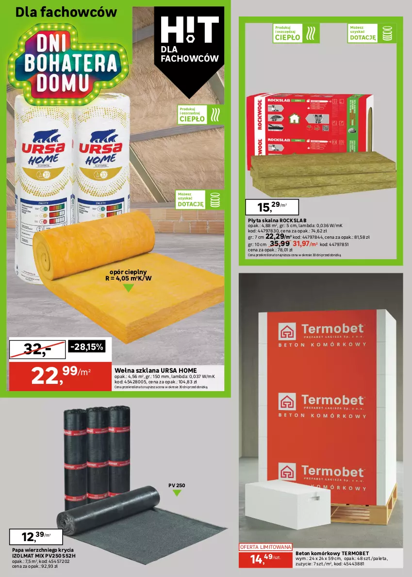 Gazetka promocyjna Leroy Merlin - Gazetka Leroy Merlin - ważna 24.09 do 14.10.2025 - strona 22 - produkty: Fa, LANA, Olma, Paleta, Płyta, Płyta skalna, Wełna, Wełna szklana