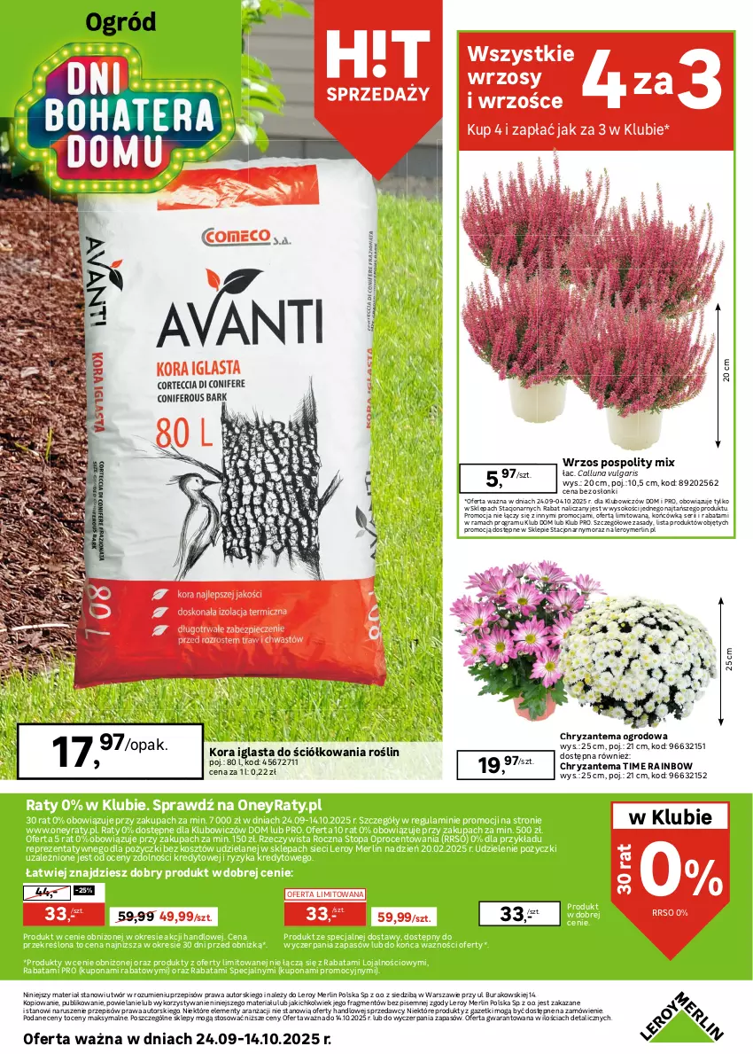Gazetka promocyjna Leroy Merlin - Gazetka Leroy Merlin - ważna 24.09 do 14.10.2025 - strona 24 - produkty: Chryzantema, Gra, Kosz, LG, Ogród, Rama, Ser, Sok, Sprzedawcy, Top