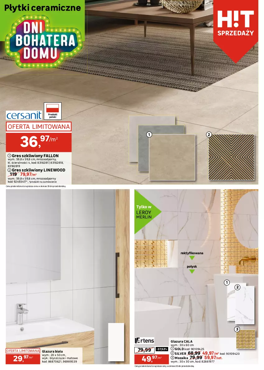 Gazetka promocyjna Leroy Merlin - Gazetka Leroy Merlin - ważna 24.09 do 14.10.2025 - strona 6 - produkty: Fa, Glazura, Gres, Gres szkliwiony, Lazur, Płytka, Por, Sharp