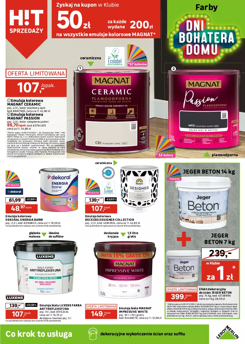 Gazetka promocyjna Leroy Merlin - Gazetka Leroy Merlin - ważna 24.09 do 14.10.2025 - strona 9 - produkty: Bateria, Beckers, Dekoral, Emulsja, Fa, Gra, KOBO, Korpusy, Kuchnia, Luxens, Magnat Ceramic, Meble, Olej, Por, Rama, Sok, Syfon, Tran, Zlew, Zlewozmywak
