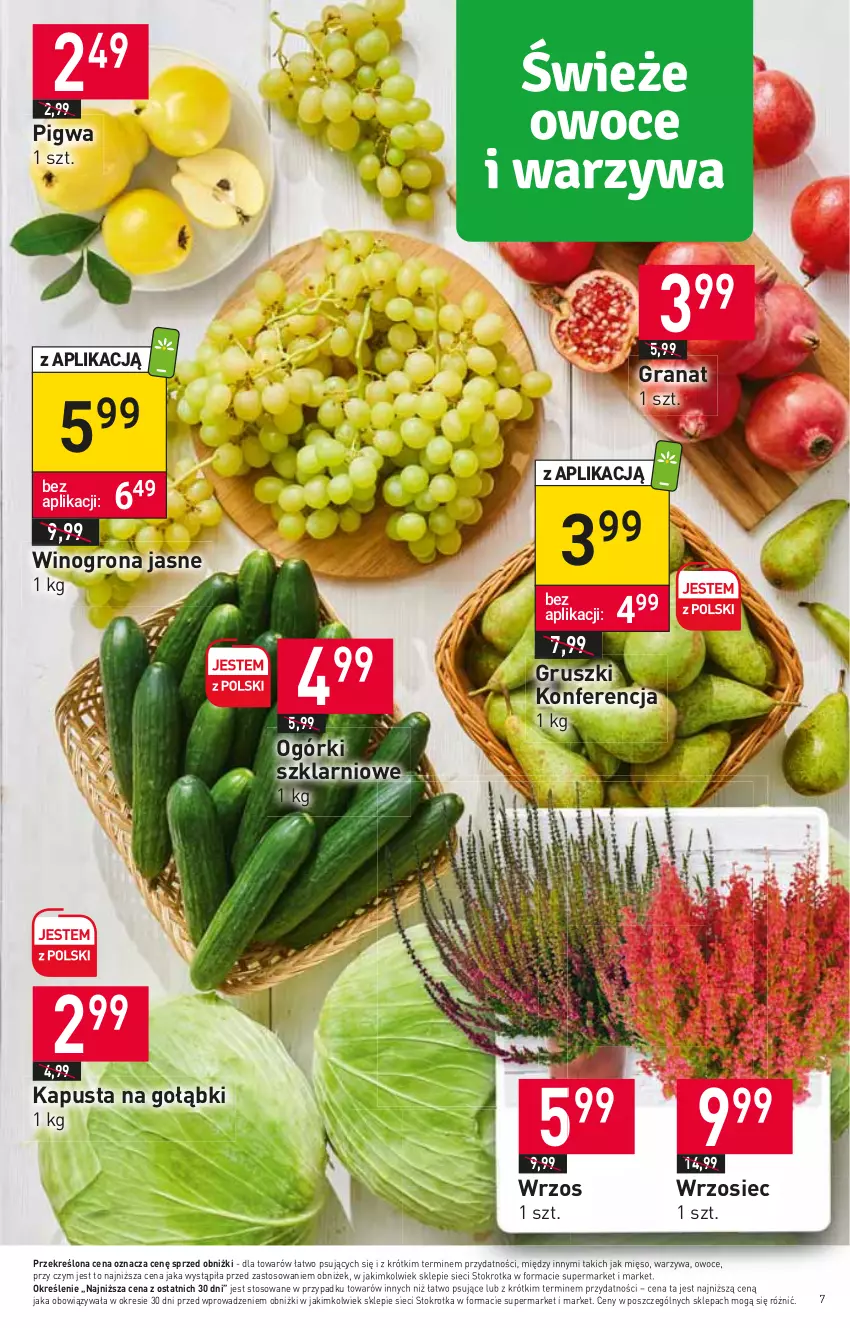 Gazetka promocyjna Stokrotka - Supermarket - ważna 05.10 do 11.10.2023 - strona 9 - produkty: Gra, Granat, Gruszki, Mięso, Owoce, Warzywa, Wino, Winogrona