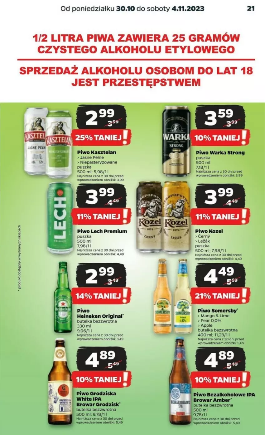 Gazetka promocyjna Netto - ważna 30.10 do 04.11.2023 - strona 14 - produkty: Fa, Gin, Gra, Heineken, Kasztelan, Kozel, Lech Premium, Mango, Piwa, Piwo, Somersby, Warka