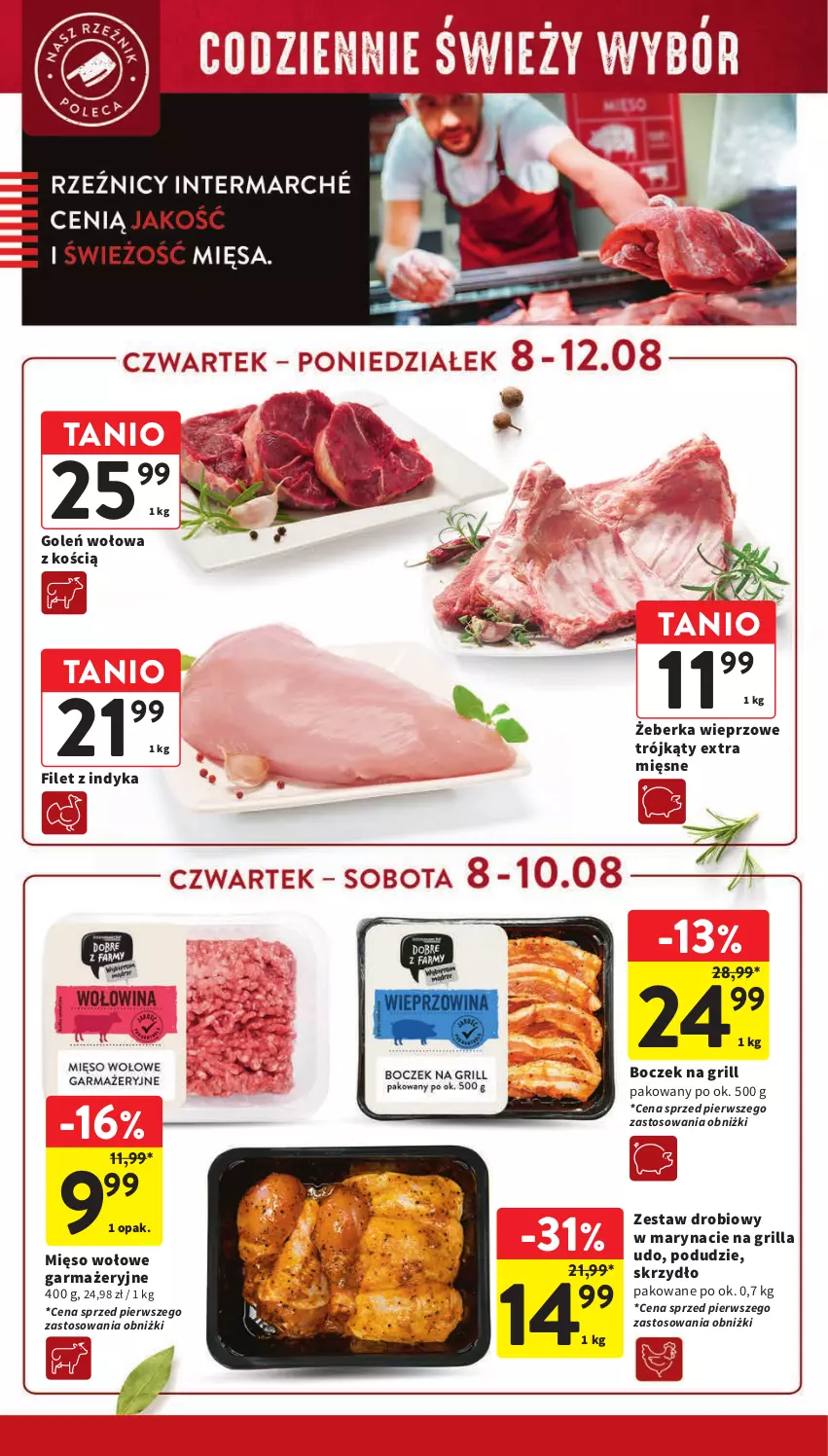 Gazetka promocyjna Intermarche - ważna 08.08 do 12.08.2024 - strona 12 - produkty: Boczek, Grill, Mięso, Mięso wołowe