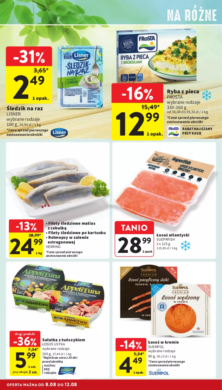 Gazetka promocyjna Intermarche - ważna 08.08 do 12.08.2024 - strona 16 - produkty: Frosta, Lisner, Mop, Piec, Ryba, Sałat, Sałatka, Suempol, Tuńczyk