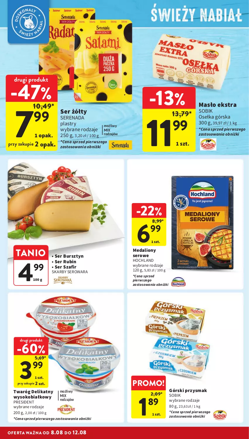 Gazetka promocyjna Intermarche - ważna 08.08 do 12.08.2024 - strona 18 - produkty: Bursztyn, Hochland, Lion, Masło, Rubin, Ser, Sok, Twaróg, Twaróg delikatny