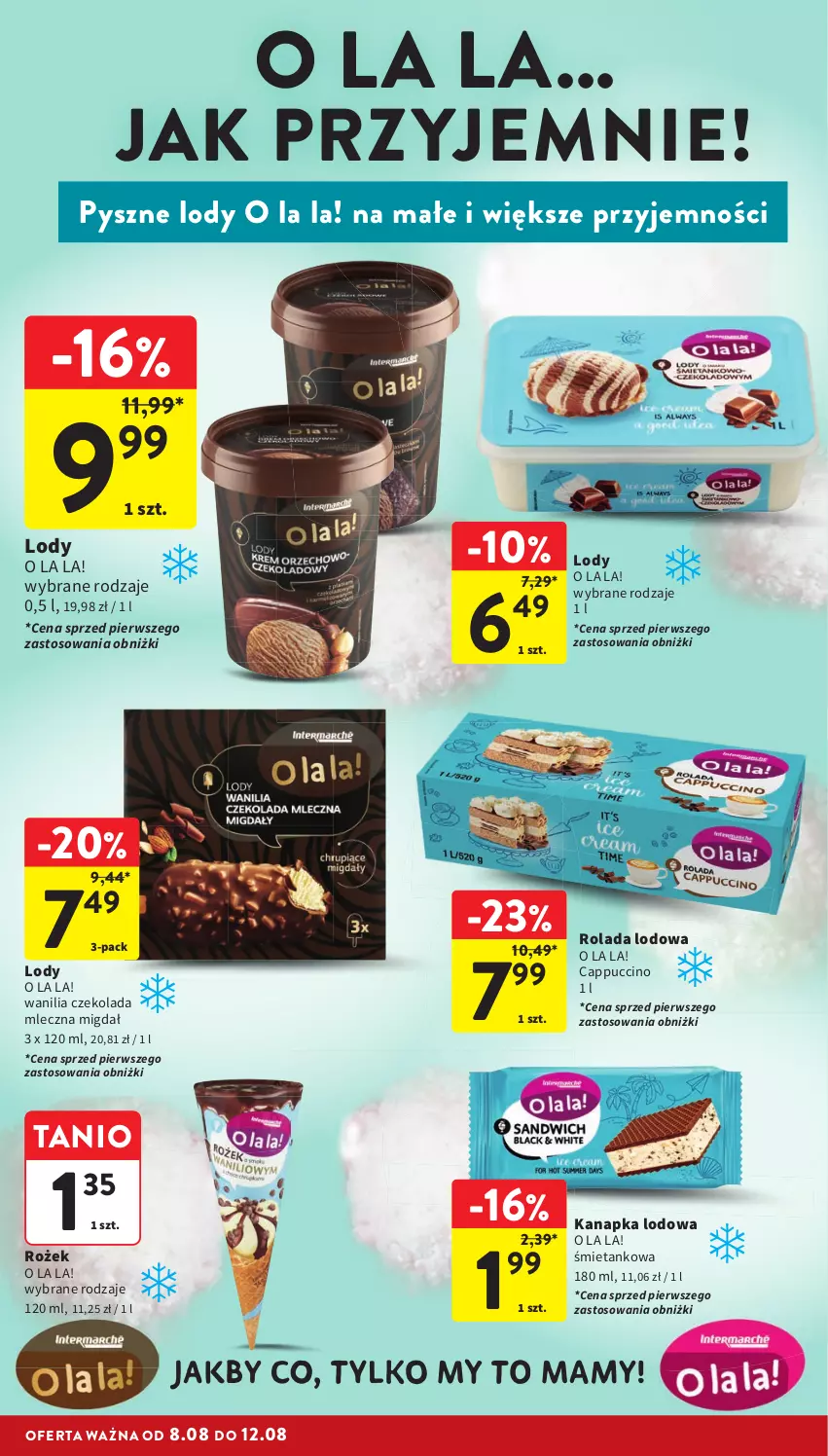 Gazetka promocyjna Intermarche - ważna 08.08 do 12.08.2024 - strona 20 - produkty: Cappuccino, Czekolada, Czekolada mleczna, Lody, Rolada