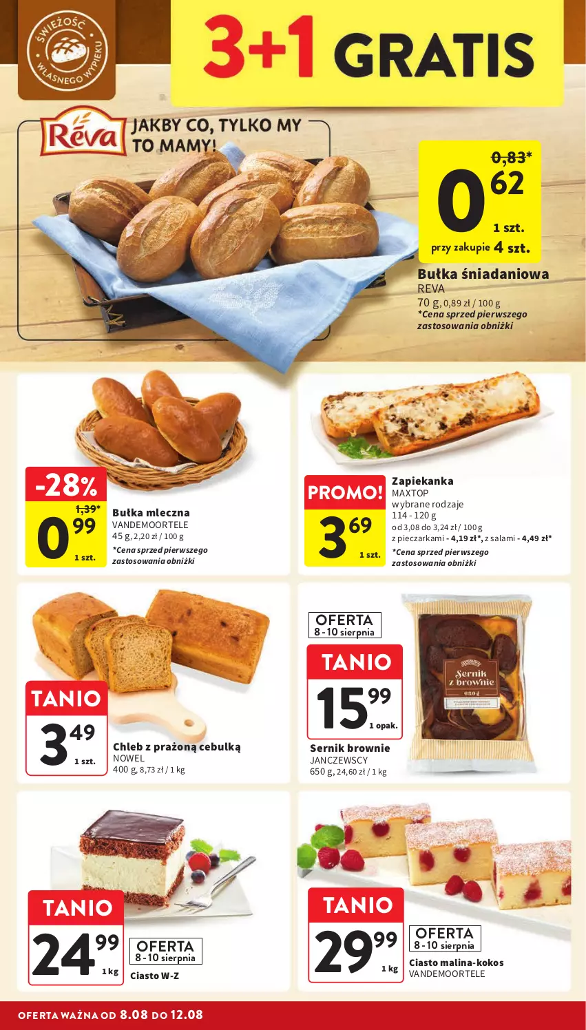 Gazetka promocyjna Intermarche - ważna 08.08 do 12.08.2024 - strona 22 - produkty: Brownie, Bułka, Chleb, Danio, Kokos, Piec, Pieczarka, Salami, Ser, Top, Zapiekanka