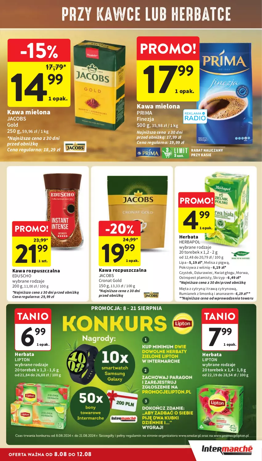 Gazetka promocyjna Intermarche - ważna 08.08 do 12.08.2024 - strona 23 - produkty: Ananas, Herbapol, Herbata, Jacobs, Kawa, Kawa mielona, Kawa rozpuszczalna, Lipton, Mięta, Ostropes, Prima, Rum, Stek