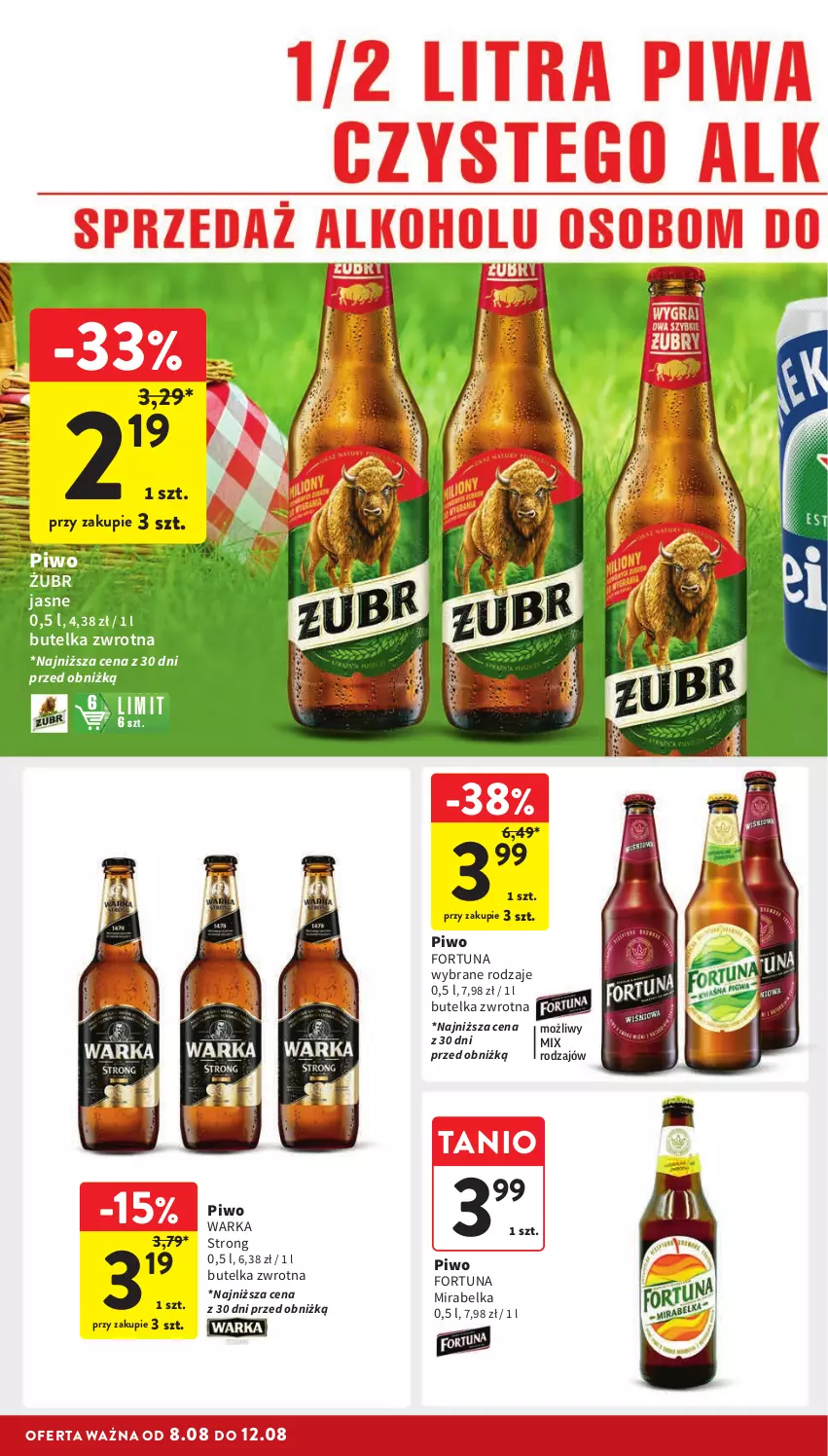 Gazetka promocyjna Intermarche - ważna 08.08 do 12.08.2024 - strona 30 - produkty: Fortuna, Piwo, Warka