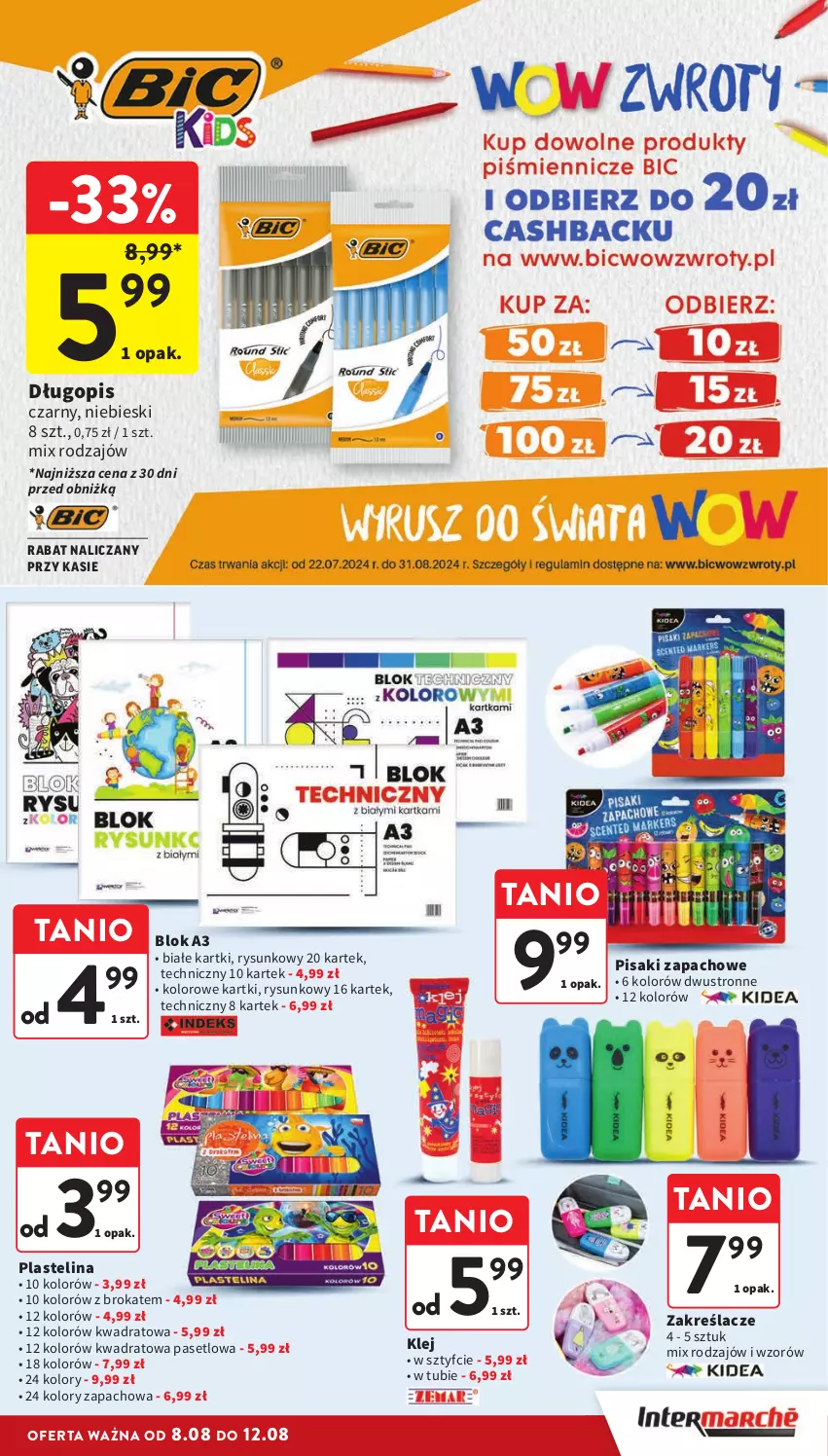 Gazetka promocyjna Intermarche - ważna 08.08 do 12.08.2024 - strona 37 - produkty: Długopis, Klej, Plastelina