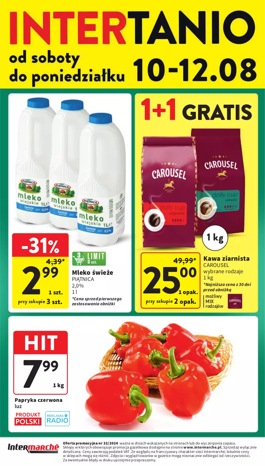 Gazetka promocyjna Intermarche - ważna 08.08 do 12.08.2024 - strona 40 - produkty: Gra, Kawa, Mleko, Papryka, Papryka czerwona, Piątnica