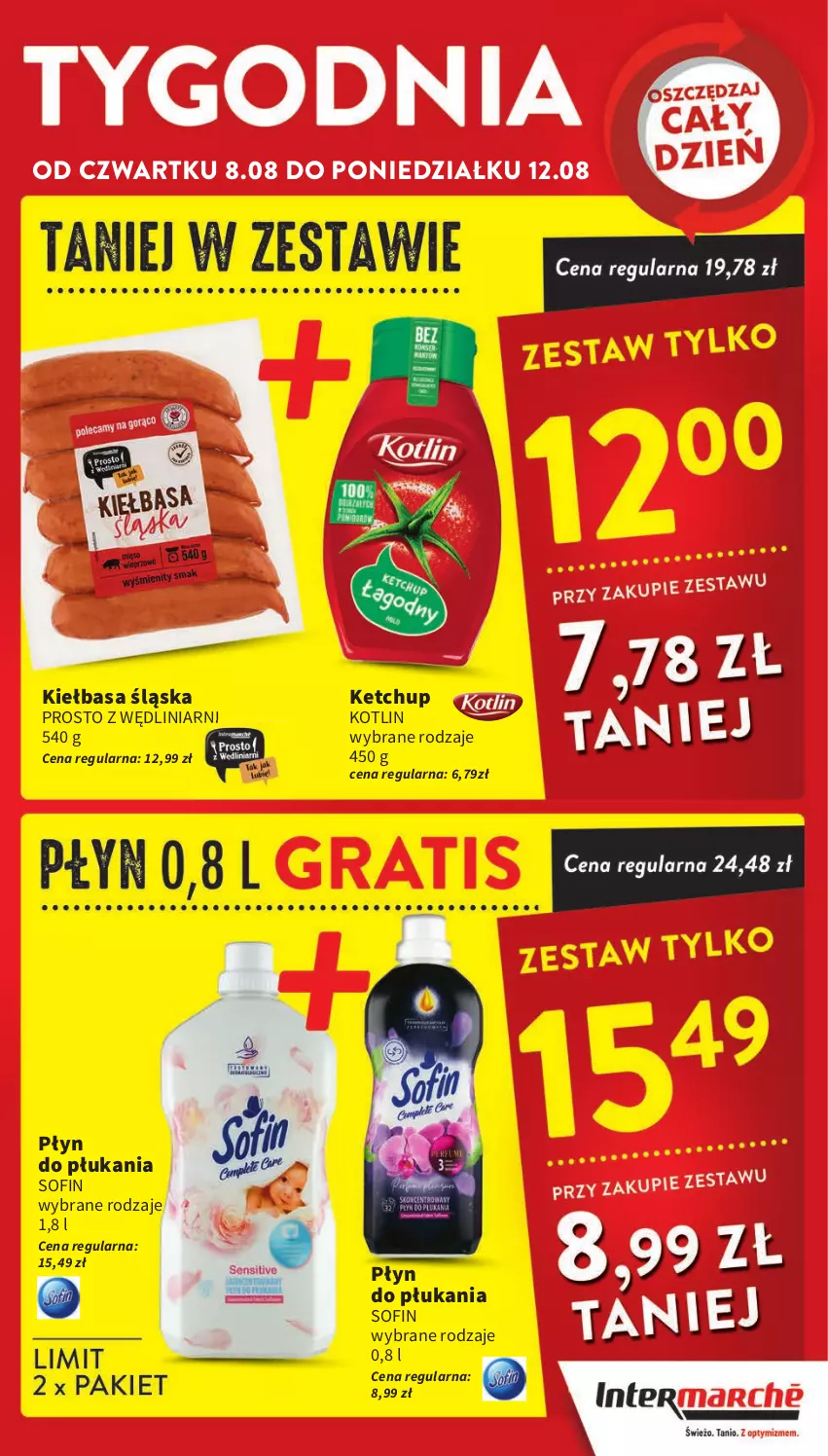 Gazetka promocyjna Intermarche - ważna 08.08 do 12.08.2024 - strona 7 - produkty: Ketchup, Kiełbasa, Kiełbasa śląska, Kotlin, Płyn do płukania