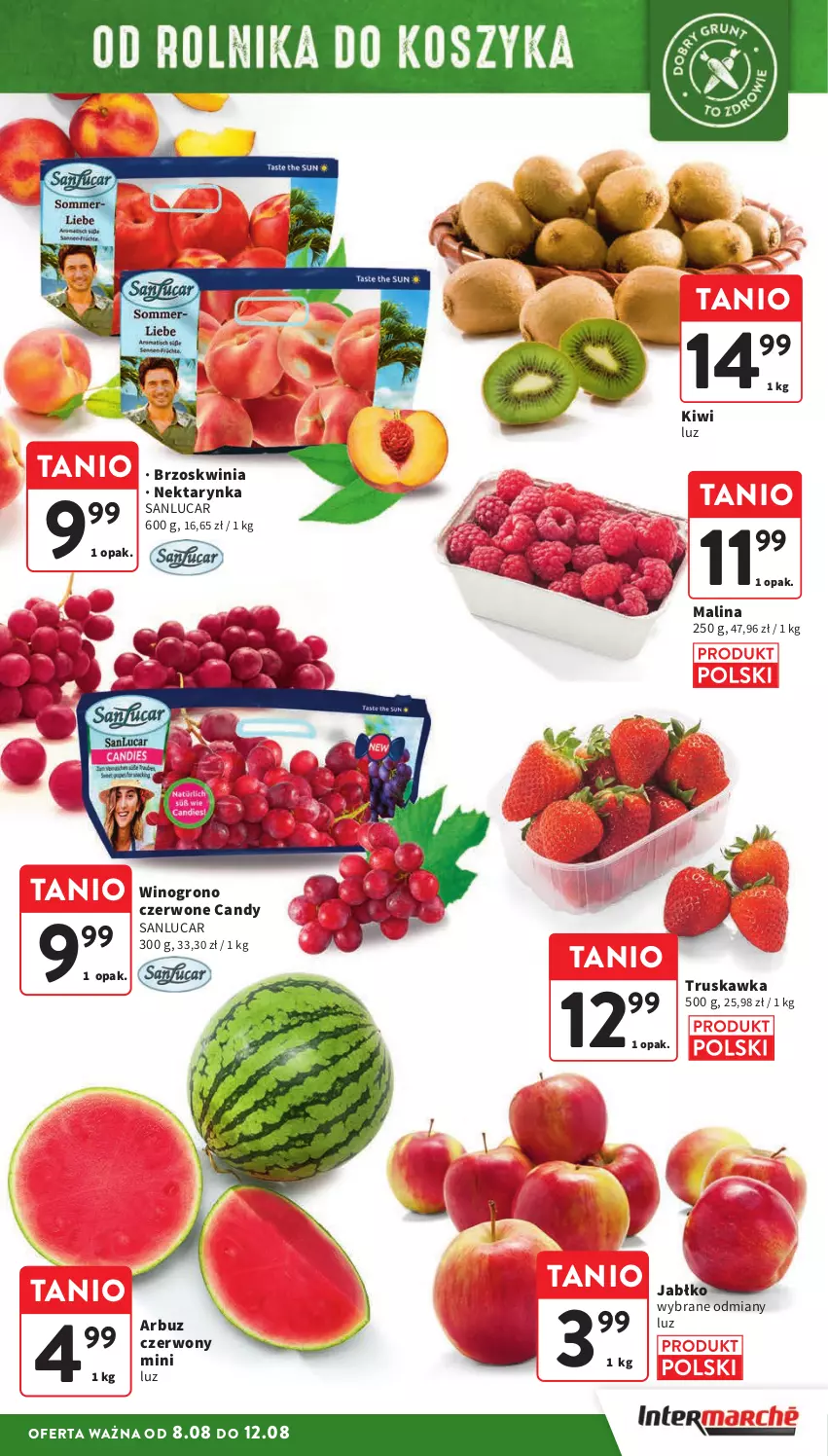 Gazetka promocyjna Intermarche - ważna 08.08 do 12.08.2024 - strona 9 - produkty: Arbuz, Candy, Kiwi, Nektar, Nektarynka, Wino