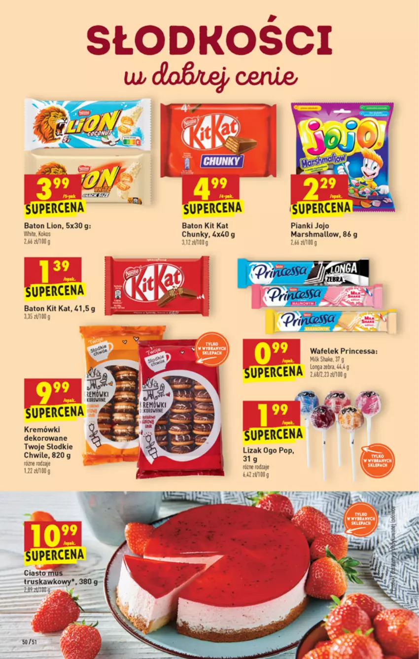 Gazetka promocyjna Biedronka - W tym tygodniu - ważna 13.05 do 19.05.2021 - strona 50 - produkty: Baton, Kit Kat, Kokos, Lion, Mars, Princessa, Wafelek