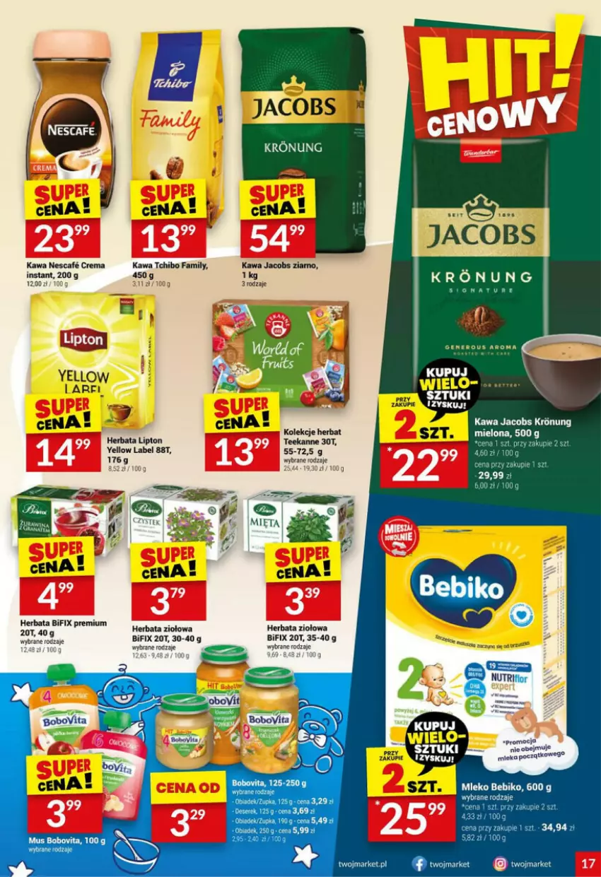 Gazetka promocyjna Twoj Market - ważna 31.01 do 06.02.2024 - strona 9 - produkty: BoboVita, Fa, Herbata, Jacobs, Kawa, Lipton, Mus, Tchibo, Tchibo Family, Teekanne