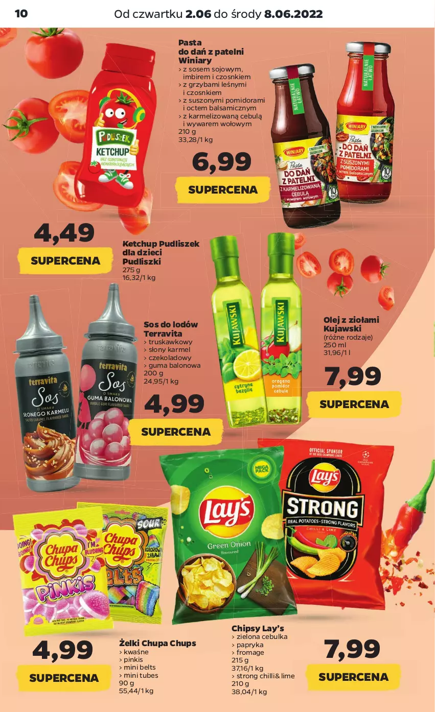 Gazetka promocyjna Netto - Gazetka spożywcza 2.06-8.06 - ważna 02.06 do 08.06.2022 - strona 10 - produkty: Chipsy, Chupa Chups, Dzieci, Imbir, Ketchup, Kujawski, Lay’s, Olej, Papryka, Pudliszki, Sos, Winiary