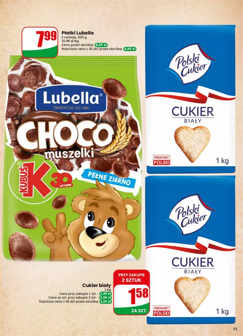 Gazetka promocyjna Dino - Gazetka 17 / 2026 - ważna 22.04 do 28.04.2026 - strona 15 - produkty: Bell, Bella, Cukier, Lubella