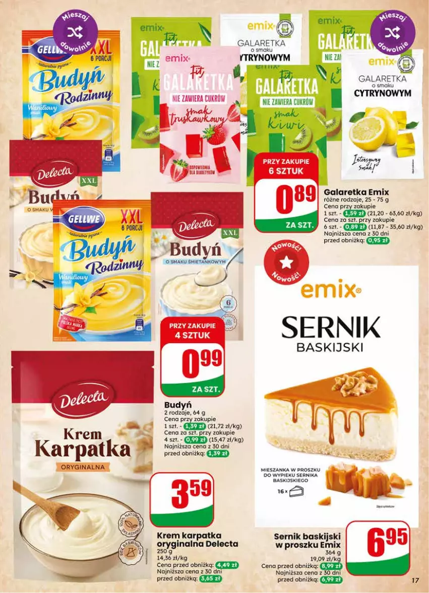 Gazetka promocyjna Dino - Gazetka 17 / 2026 - ważna 22.04 do 28.04.2026 - strona 17 - produkty: Budyń, Delecta, Gala, Galaretka, Gin, Karp, Ser