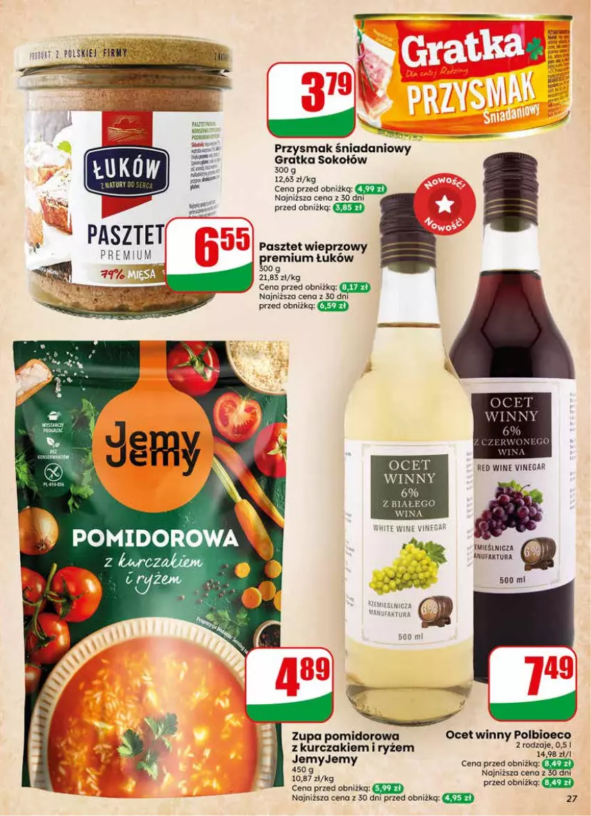 Gazetka promocyjna Dino - Gazetka 17 / 2026 - ważna 22.04 do 28.04.2026 - strona 27 - produkty: Danio, Fa, Gra, Kurczak, Ocet, Pasztet, Ryż, Sok, Sokołów, Zupa, Zupa pomidorowa