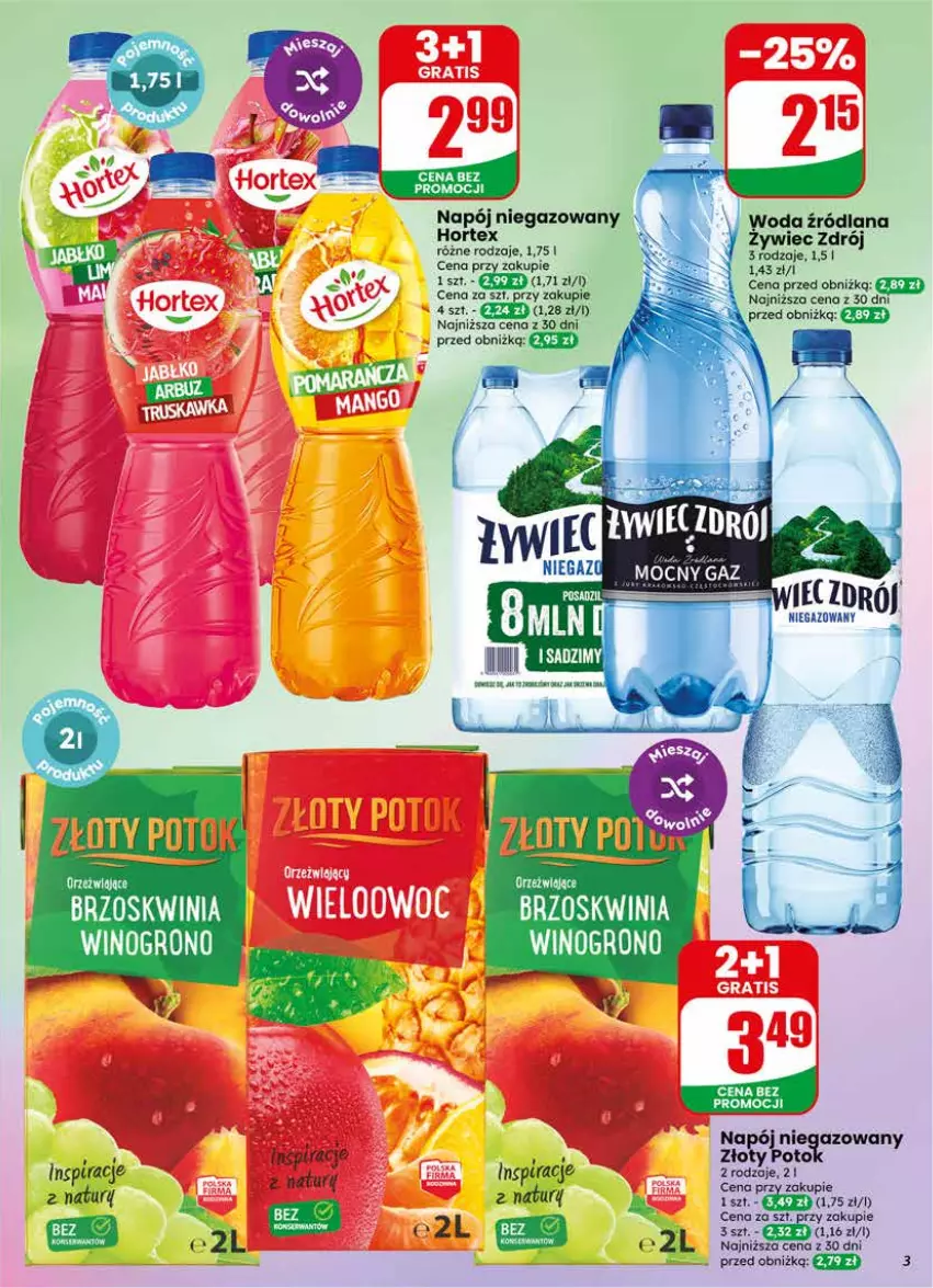 Gazetka promocyjna Dino - Gazetka 17 / 2026 - ważna 22.04 do 28.04.2026 - strona 3 - produkty: Hortex, LANA, Napój, Napój niegazowany, Pur, Woda