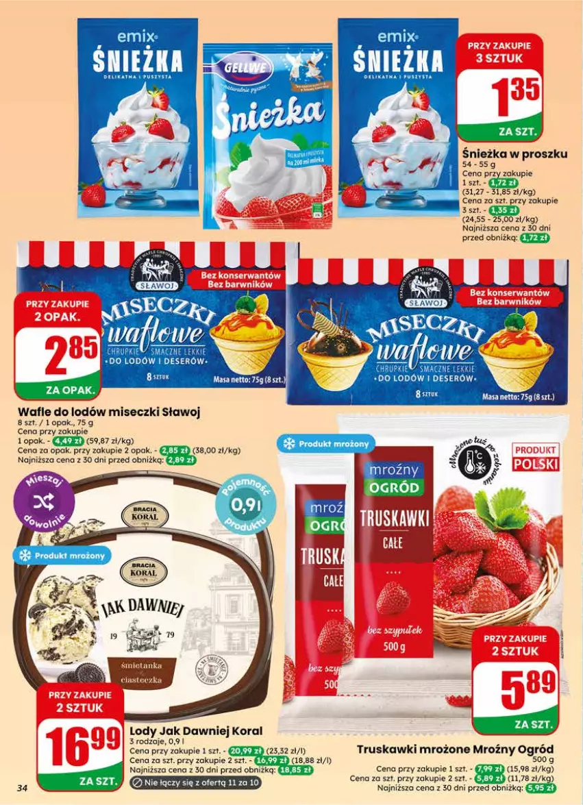 Gazetka promocyjna Dino - Gazetka 17 / 2026 - ważna 22.04 do 28.04.2026 - strona 34 - produkty: EPEE, Lody, Ogród, Ser, Truskawki, Wafle, Wafle do lodów